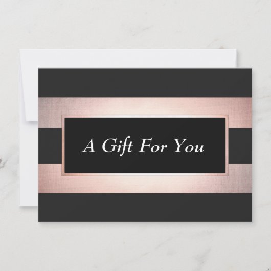 Elegant Roos Gold Black Salon Gift Certificate (Voorkant)
