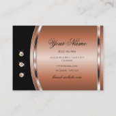 Elegant Roos Gold Black Sparking Faux Rhinestones Visitekaartje (Achterkant)