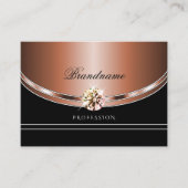 Elegant Roos Gold Black Sparking Faux Rhinestones Visitekaartje (Voorkant)