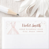 Elegant roos gold & blush-adres retouradres etiket (Insitu)