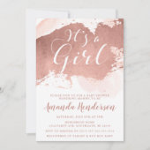 Elegant Roos Gold & Blush Baby shower Kaart (Voorkant)