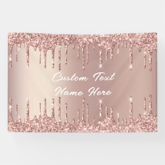 Elegant Roos Gold Blush Drivers Tekstnaambanner Spandoek (Horizontaal)