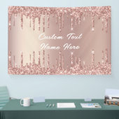 Elegant Roos Gold Blush Drivers Tekstnaambanner Spandoek (Beurs)
