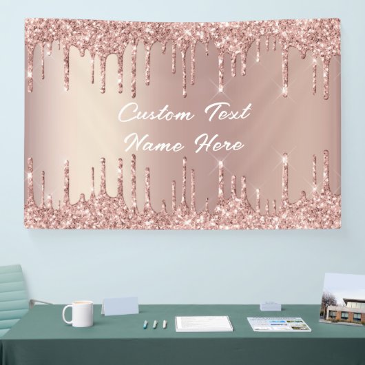 Elegant Roos Gold Blush Drivers Tekstnaambanner Spandoek (Beurs)