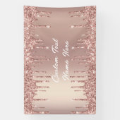 Elegant Roos Gold Blush Drivers Tekstnaambanner Spandoek (Verticaal)