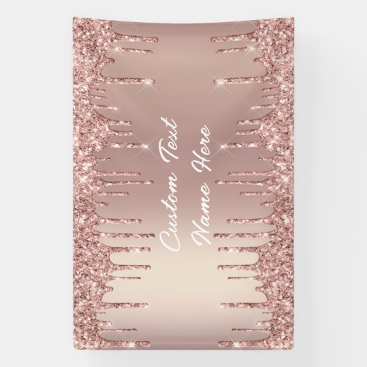Elegant Roos Gold Blush Drivers Tekstnaambanner Spandoek (Verticaal)