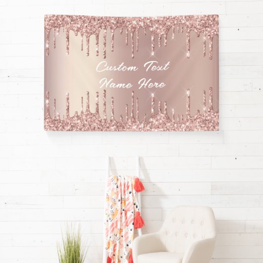 Elegant Roos Gold Blush Drivers Tekstnaambanner Spandoek (Insitu)