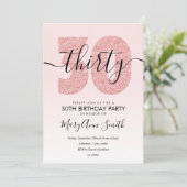Elegant Roos Gold Blush Glitter 30e verjaardag Kaart (Staand voorkant)