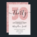 Elegant Roos Gold Blush Glitter 30e verjaardag Kaart<br><div class="desc">Elegant 30th Birthday Party Roos Gold Blush Glitter nodigde sjabloon uit. Geweldig voor 30ste verjaardagsfeestjes voor vrouwen.</div>