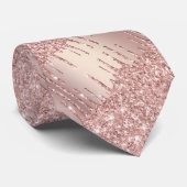 Elegant Roos Gold Blush Glitter Drivers Stropdas (Opgerold)