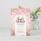 Elegant Roos Gold Blush Glitter Sweet 16 Kaart (Staand voorkant)