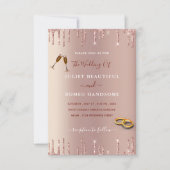 Elegant Roos Gold Blush Glitter Weddenschap Kaart (Voorkant)