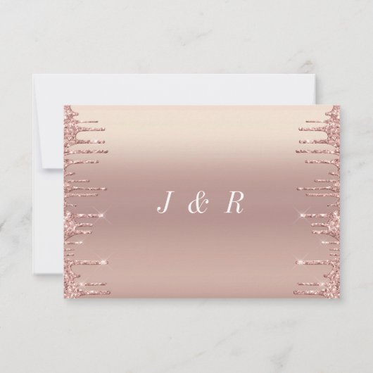 Elegant Roos Gold Blush Glitter Weddenschap Kaart (Achterkant)