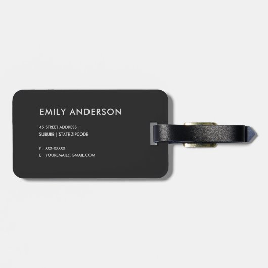 ELEGANT ROOS GOLD BLUSH PINK COPPER BLACK STRIPS BAGAGELABEL (Achterkant horizontaal)