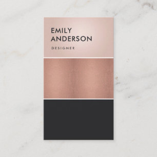 ELEGANT ROOS GOLD BLUSH PINK COPPER BLACK STRIPS VISITEKAARTJE