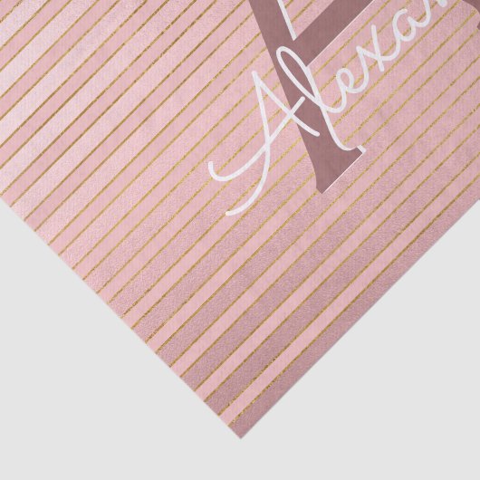 Elegant Roos Gold - Blush Pink Monogram Tissuepapier (Detail)