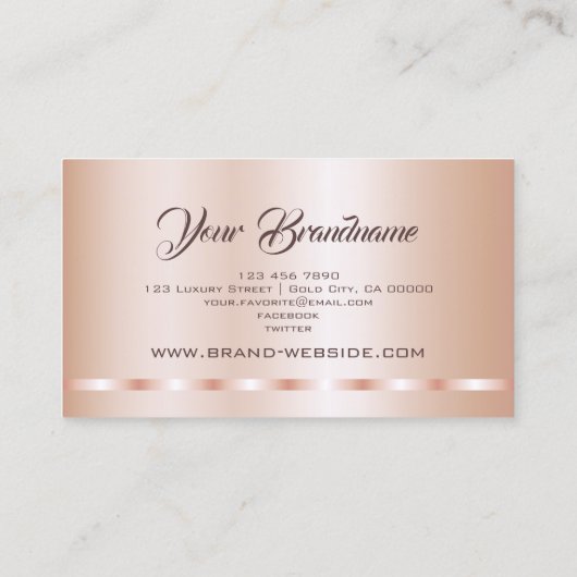 Elegant Roos Gold Blush Professioneel en Trendy Visitekaartje (Achterkant)