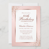 Elegant Roos Gold Blush Roze 80ste Verjaardag Kaart (Voorkant)