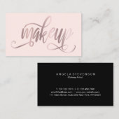 Elegant roos gold & blush roze make-up kunstenaar visitekaartje (Voorkant / Achterkant)