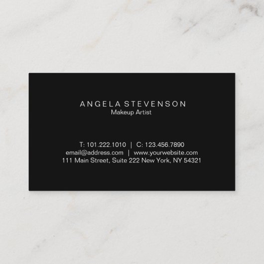 Elegant roos gold & blush roze make-up kunstenaar visitekaartje (Achterkant)