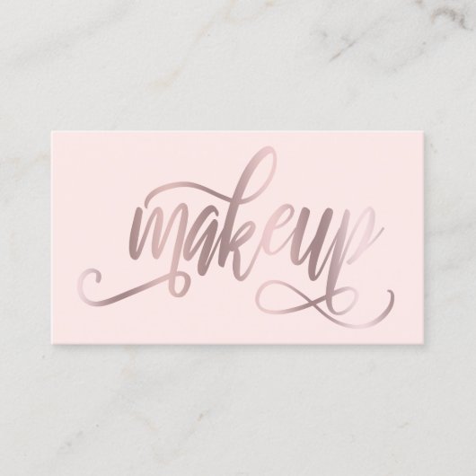 Elegant roos gold & blush roze make-up kunstenaar visitekaartje (Voorkant)