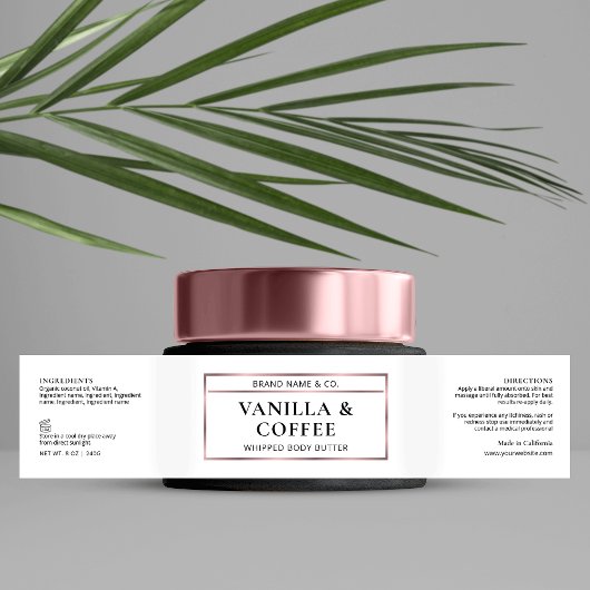 Elegant Roos Gold Body Butter Jar Wrapper Label Waterfles Etiket