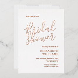 Elegant Roos Gold Boho Minimalistisch Vrijgezellen Folie Uitnodiging