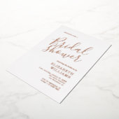 Elegant Roos Gold Boho Minimalistisch Vrijgezellen Folie Uitnodiging (Gedraaid)