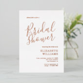 Elegant Roos Gold Boho Minimalistisch Vrijgezellen Folie Uitnodiging (Staand Voorkant)