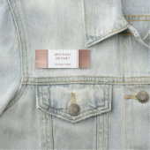 Elegant Roos Gold Bored Metallic Business Naamplaatje (In situ)