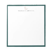 Elegant Roos Gold Botanical Branch Blauwgroen Lijs Notitieblok (Voorkant)