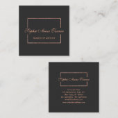 Elegant Roos Gold Broken Lijst Donkergrijs Vierkante Visitekaartje (Voorkant / Achterkant)