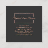 Elegant Roos Gold Broken Lijst Donkergrijs Vierkante Visitekaartje (Achterkant)