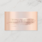 Elegant Roos Gold Brush Stroke, Flamingos Business Visitekaartje (Achterkant)