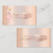 Elegant Roos Gold Brush Stroke, Flamingos Visitekaartje (Voorkant / Achterkant)