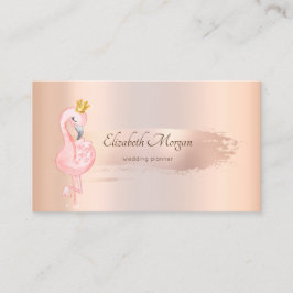 Elegant Roos Gold Brush Stroke, Flamingos Visitekaartje