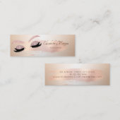 Elegant Roos Gold Brush Stroke, Glitter Faux Lashe Mini Visitekaartje (Voorkant / Achterkant)