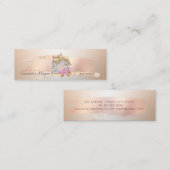 Elegant Roos Gold Brush Stroke Naaimachine Cat Mini Visitekaartje (Voorkant / Achterkant)