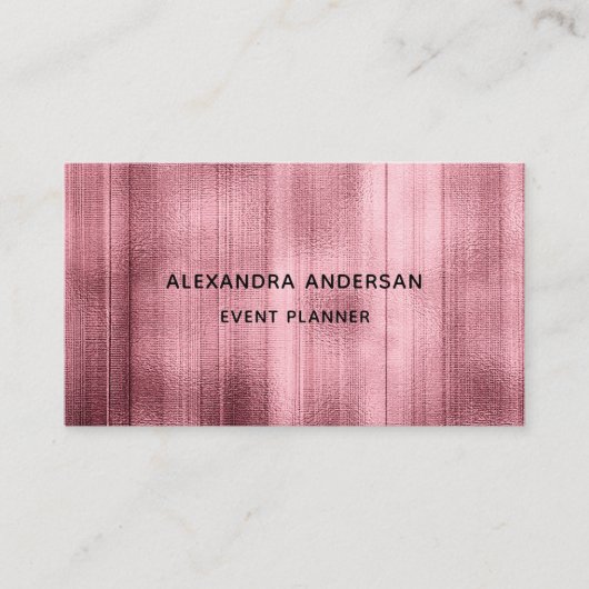 Elegant Roos Gold Brushed Metal Professional Visitekaartje (Voorkant)