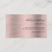 Elegant Roos Gold Brushed Metallic monogram Naam Visitekaartje (Achterkant)