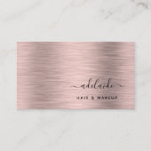Elegant Roos Gold Brushed Metallic monogram Naam Visitekaartje (Voorkant)