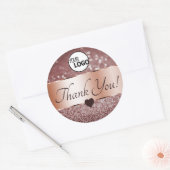 Elegant Roos Gold Burgundy Glitter Stars Dank je Ronde Sticker (Envelop)