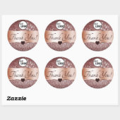 Elegant Roos Gold Burgundy Glitter Stars Dank je Ronde Sticker (Vel)