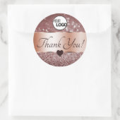 Elegant Roos Gold Burgundy Glitter Stars Dank je Ronde Sticker (Tas)