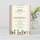 Elegant Roos Gold Cactus Vrijgezellenfeest Kaart (Staand voorkant)