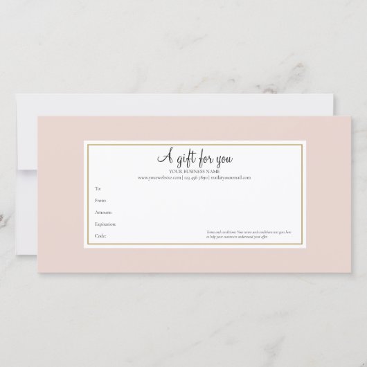 Elegant Roos Gold Cadeaubon (Voorkant)