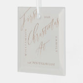 Elegant Roos Gold Calligrafen - Nieuw startpunt Glas Ornament (Voorkant links)