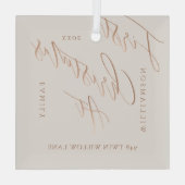 Elegant Roos Gold Calligrafen - Nieuw startpunt Glas Ornament (Achterkant)