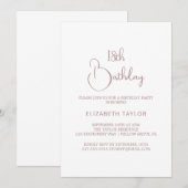 Elegant Roos Gold Calligrafie 18e verjaardag Kaart (Voorkant / Achterkant)