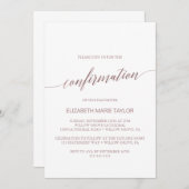 Elegant Roos Gold Calligrafie Bevestiging Kaart (Voorkant / Achterkant)